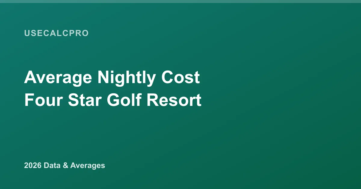 Average Nightly Cost of a 4-Star Golf Resort (With Fees & Taxes): 2026 Data & Averages