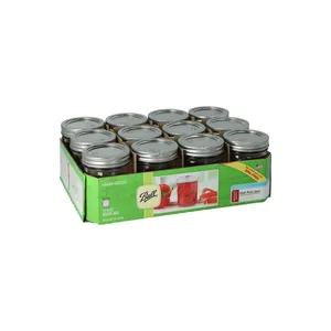 Ball Half Pint 8oz Regular Mouth Mason Jars 12-Pack