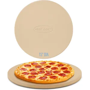 Unicook 15" Round Pizza Stone with Scraper