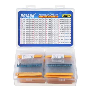 BOJACK 37 Values 480pcs Resistor Kit 1/4W Metal Film