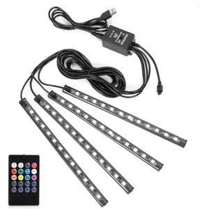 Car LED Strip Lights 4Pcs 48 LED Music Sync