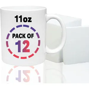 PIVOI Sublimation Blank White Mugs 11oz 12-Pack