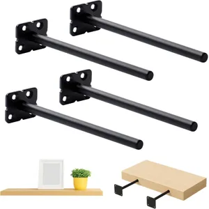 SOMADA 8" Floating Shelf Brackets 4-Pack Concealed