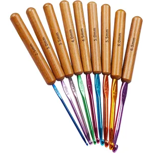 Coopay Bamboo Crochet Hooks Comfort Grip Set
