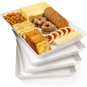 Large White Serving Trays 16"x11" 4-Pack