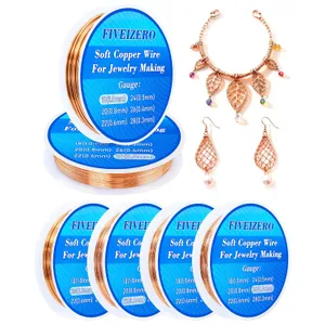 Jewelry Making Wire Kit 6 Rolls 22-28 Gauge Copper
